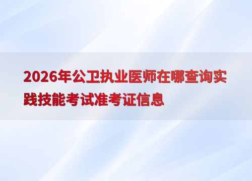 2026年公衛(wèi)執(zhí)業(yè)醫(yī)師實(shí)踐技能考試準(zhǔn)考證查詢指南 渠道、步驟與技術(shù)交流